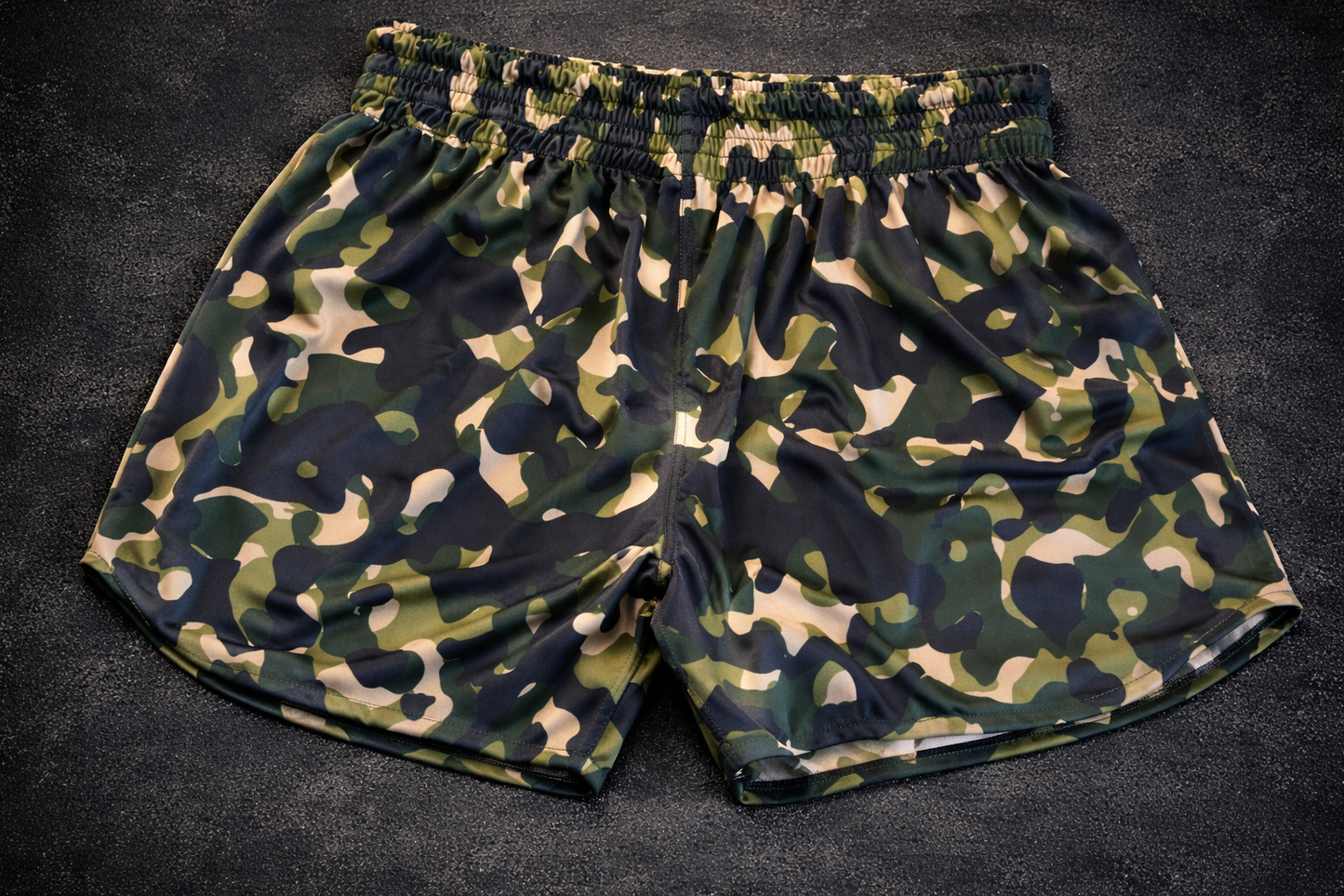 Muay thai shorts green camo colourway