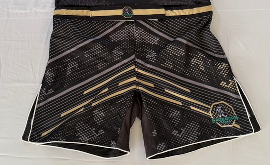MMA Shorts blackout gold colourway