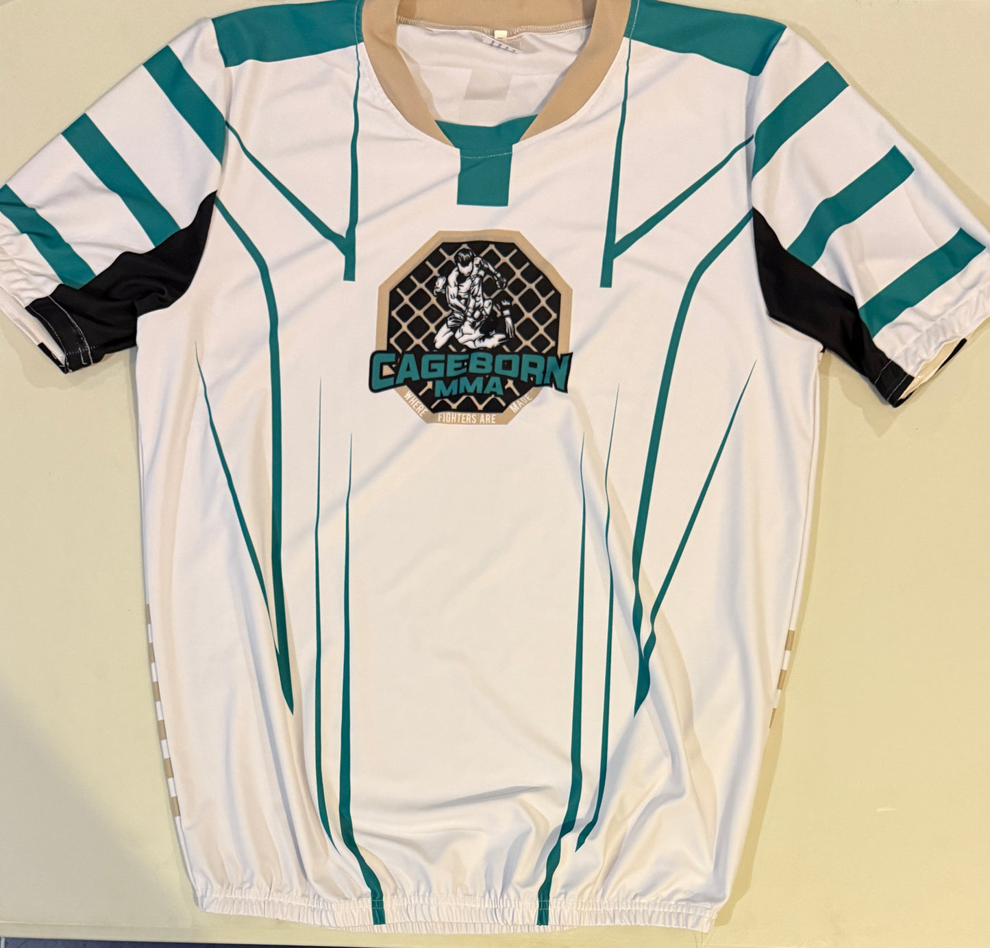 short sleeve rashguard arctic gold colourway