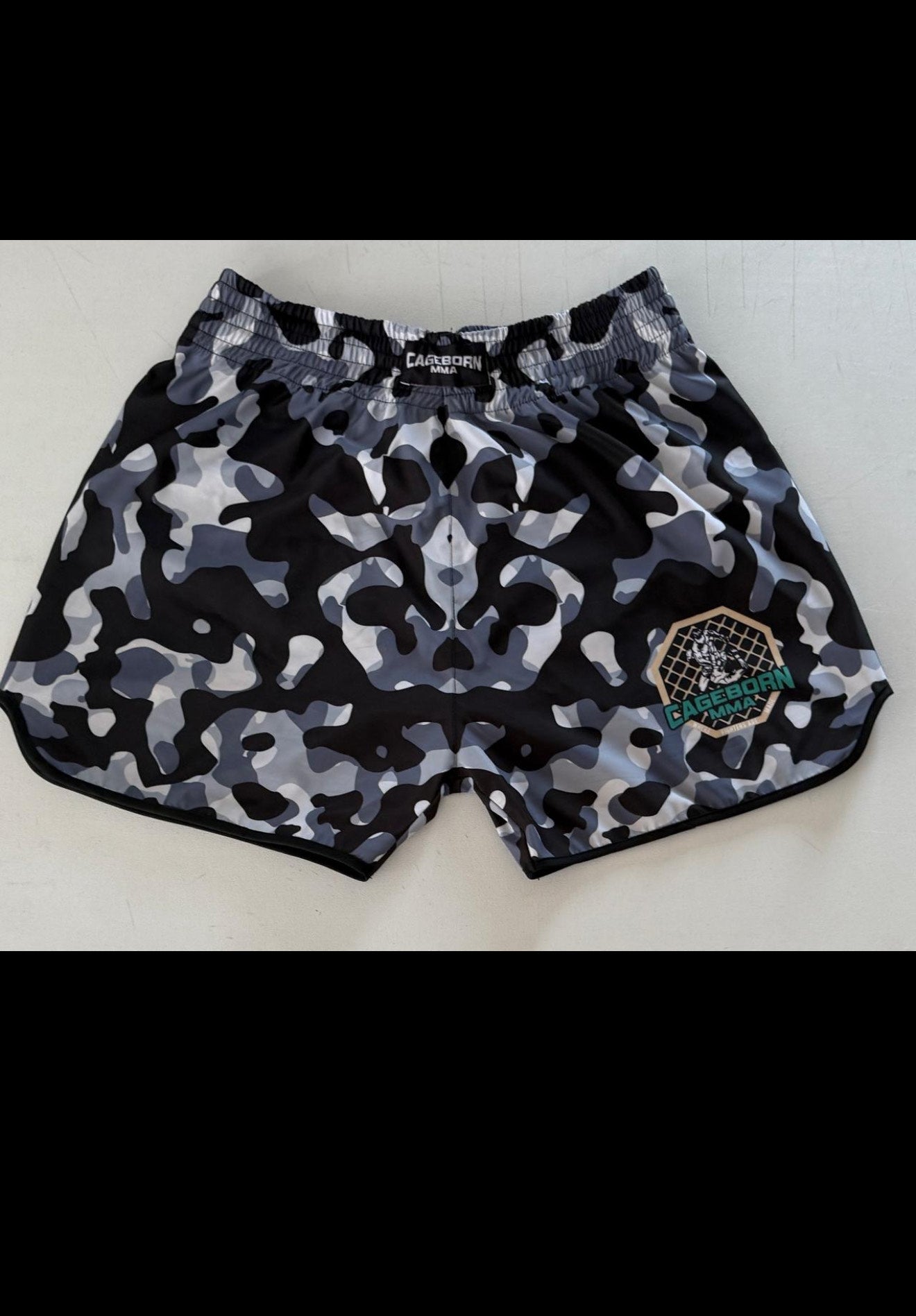 Muay Thai shorts blue camo colour way
