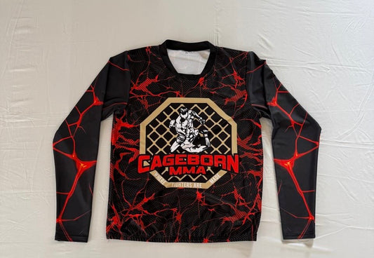 long sleeve rashguard RED & Black colourway